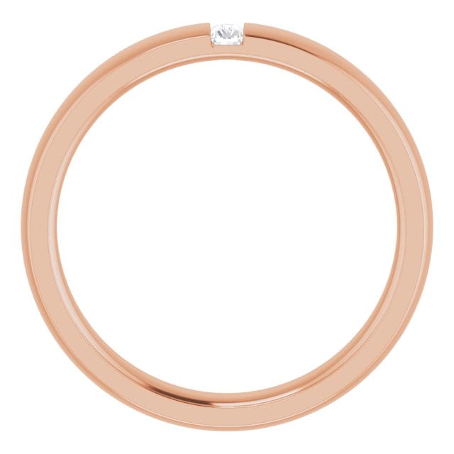 Simple Channel set Baguette Lab grown Diamond Women's Domed Wedding Band Ring by Nodeform