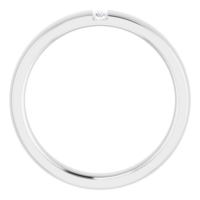 Simple Channel set Baguette Lab grown Diamond Women's Domed Wedding Band Ring by Nodeform