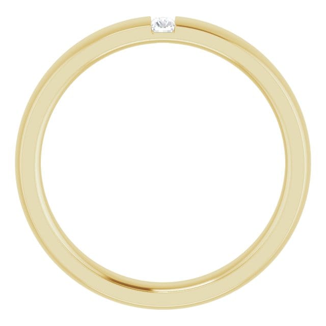 Simple Channel set Baguette Lab grown Diamond Women's Domed Wedding Band Ring by Nodeform