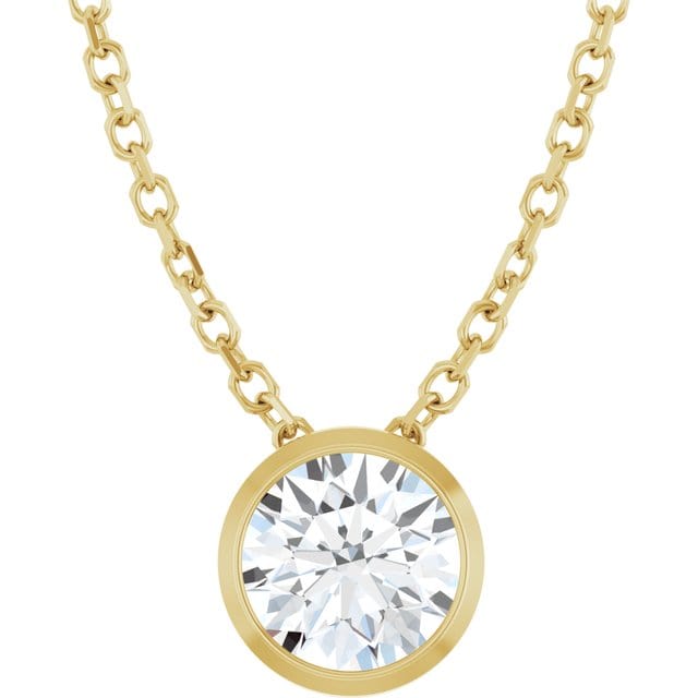 Classic Round 0.5ct Moissanite Slide Pendant Necklace Necklace / Pendant by Nodeform