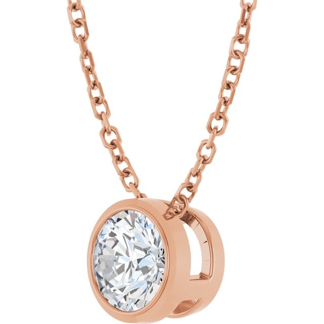 Classic Round 0.5ct Moissanite Slide Pendant Necklace Necklace / Pendant by Nodeform
