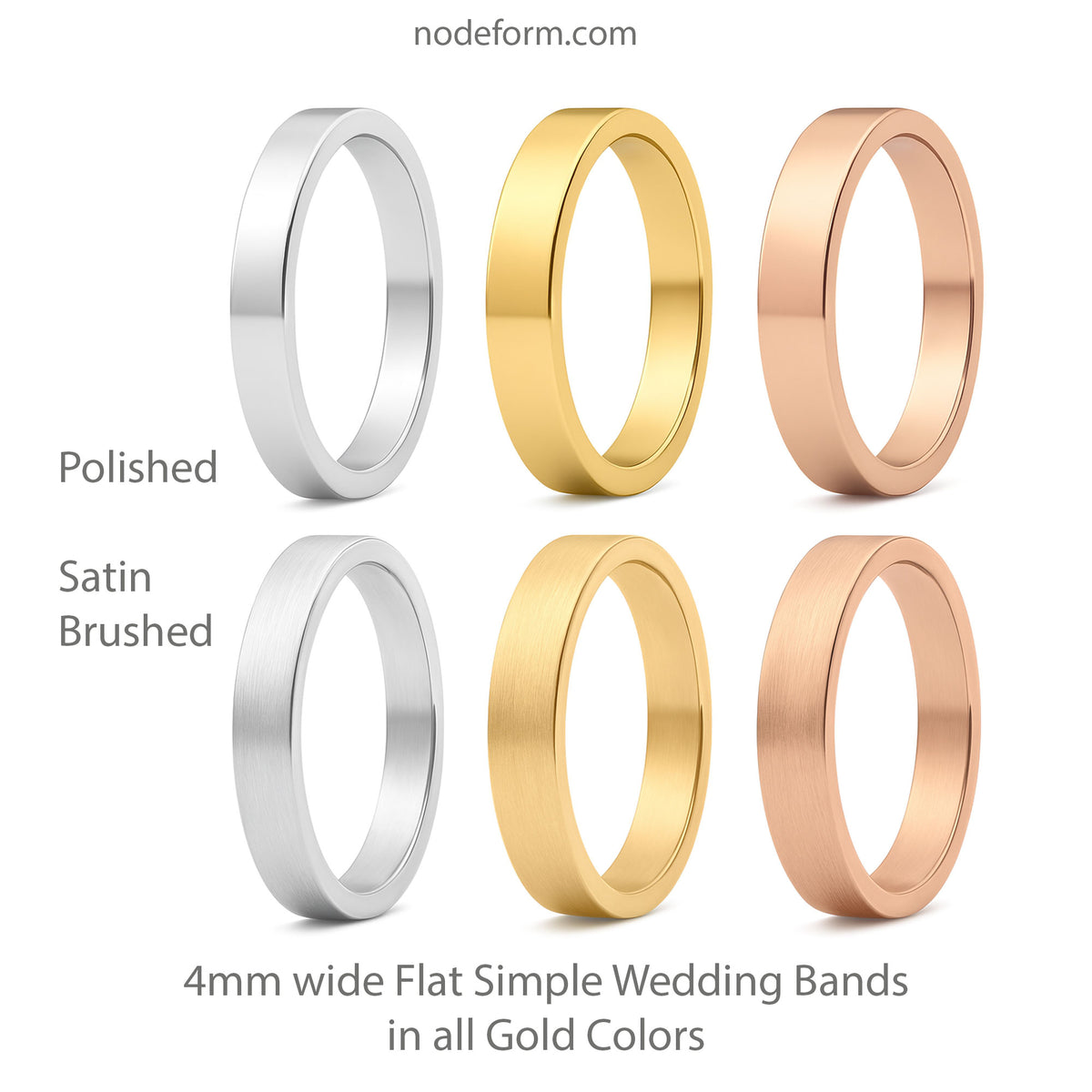 Narrow Flat Simple Wedding Band, 2-4mm Width