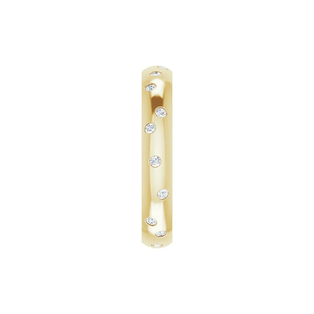4mm wide Random Scattered Diamond Domed Eternity Wedding Band Ring by Nodeform