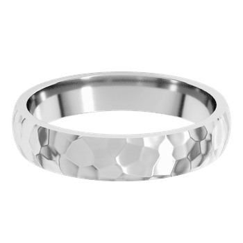 4mm wide hammered platinum wedding band