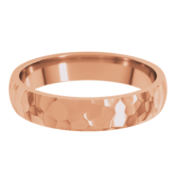 4mm wide hammered rose gold wedding band