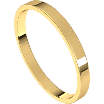 Narrow Flat Simple Wedding Band, 2-4mm Width