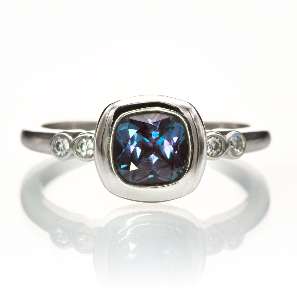 Cushion Cut Lab Created Alexandrite Gemstone