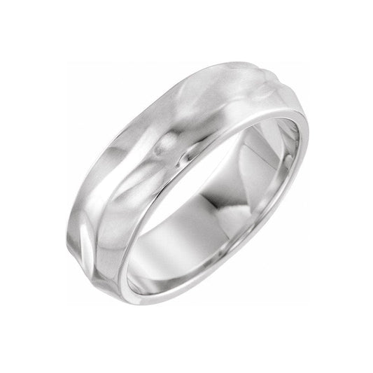 6mm Wrinkle Texture Mens Wedding Band Ring by Nodeform