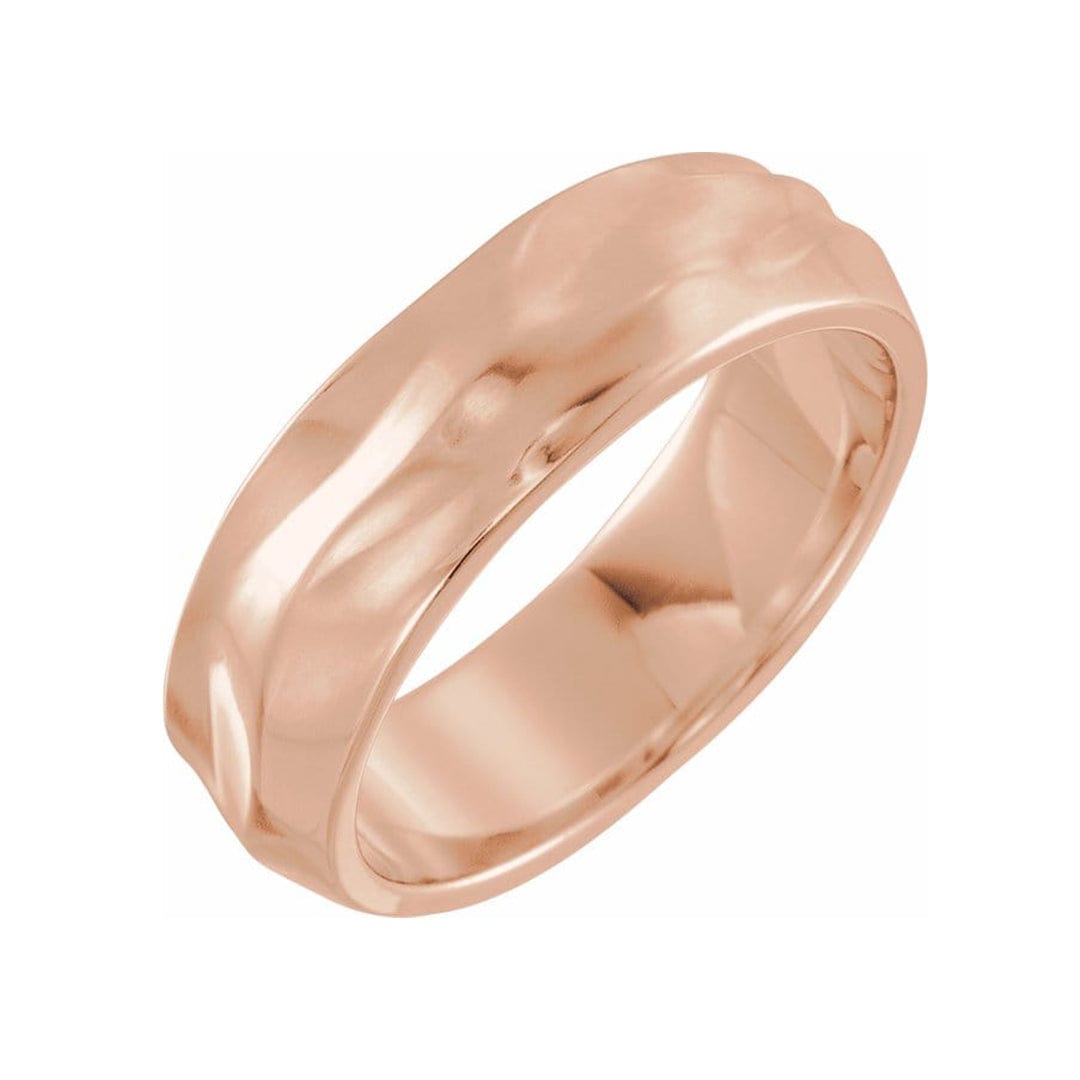 6mm Wrinkle Texture Mens Wedding Band Ring by Nodeform