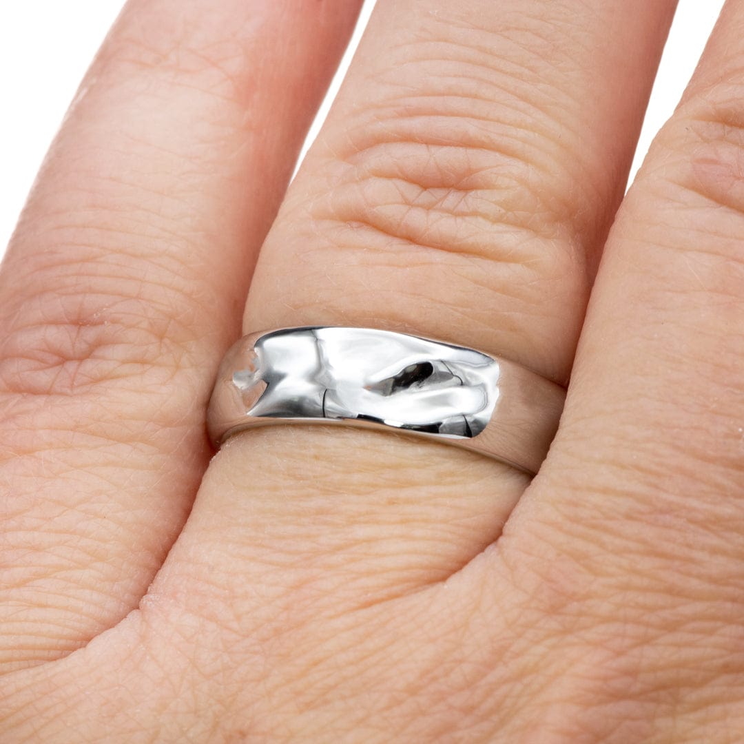 6mm Wrinkle Texture Mens Wedding Band Ring by Nodeform