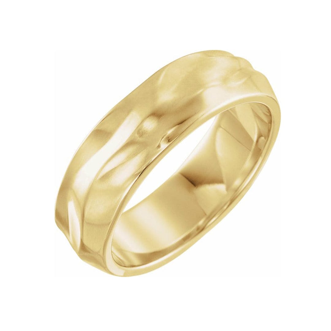 6mm Wrinkle Texture Mens Wedding Band Ring by Nodeform