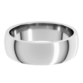 6mm wide polished finish domed wedding band