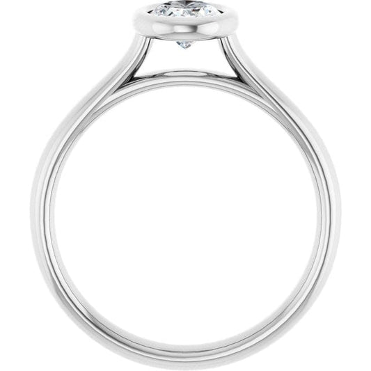 Oval Moissanite Olivia Ring Bezel Solitaire Engagement Ring Ring by Nodeform