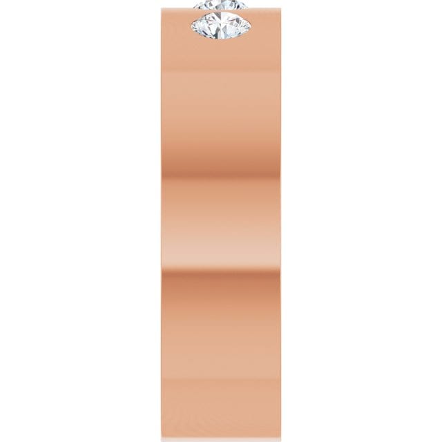 Sia Ring - 6mm wide 3 Diamond, Moissanite or Sapphire Flush Set Flat Wedding Band Ring by Nodeform