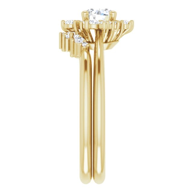 Lydia Band- Prong Set Accented Cluster Curved Wedding Ring Ring by Nodeform