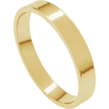 Narrow Flat Simple Wedding Band, 2-4mm Width
