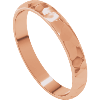 Narrow Hammered Texture Wedding Band