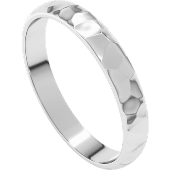 Narrow Hammered Texture Wedding Band