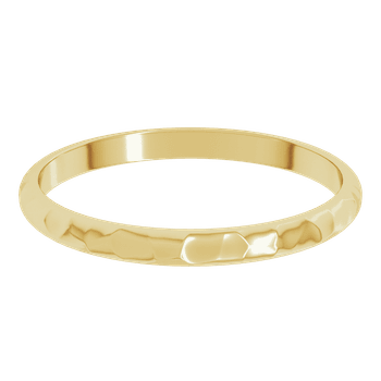 Narrow Hammered Texture Wedding Band