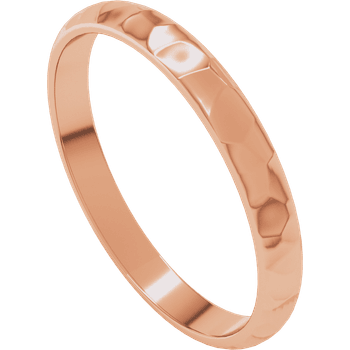 Narrow Hammered Texture Wedding Band