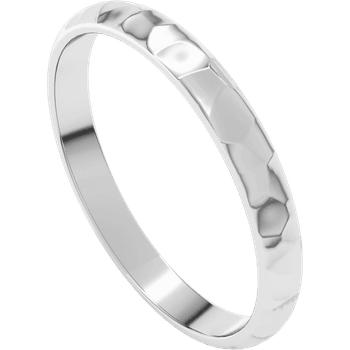 Narrow Hammered Texture Wedding Band