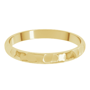 Narrow Hammered Texture Wedding Band