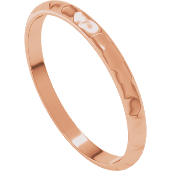 Narrow Hammered Texture Wedding Band