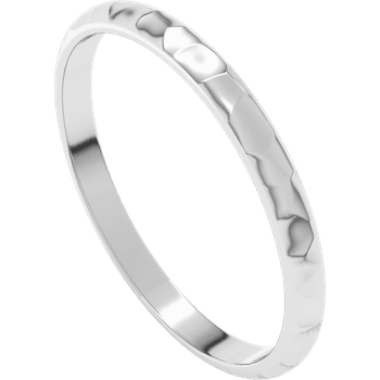 Narrow Hammered Texture Wedding Band