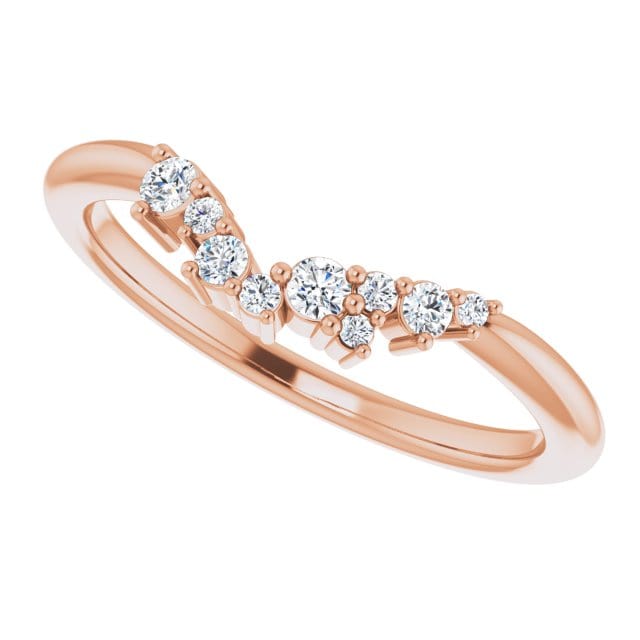 Lydia Band- Prong Set Accented Cluster Curved Wedding Ring Ring by Nodeform
