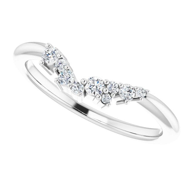 Lydia Band- Prong Set Accented Cluster Curved Wedding Ring Ring by Nodeform