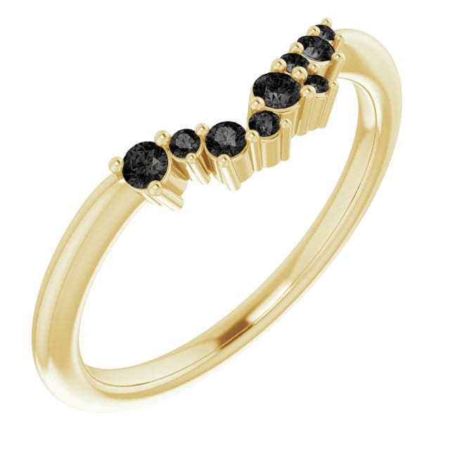 Lydia Band- Prong Set Accented Cluster Curved Wedding Ring Ring by Nodeform
