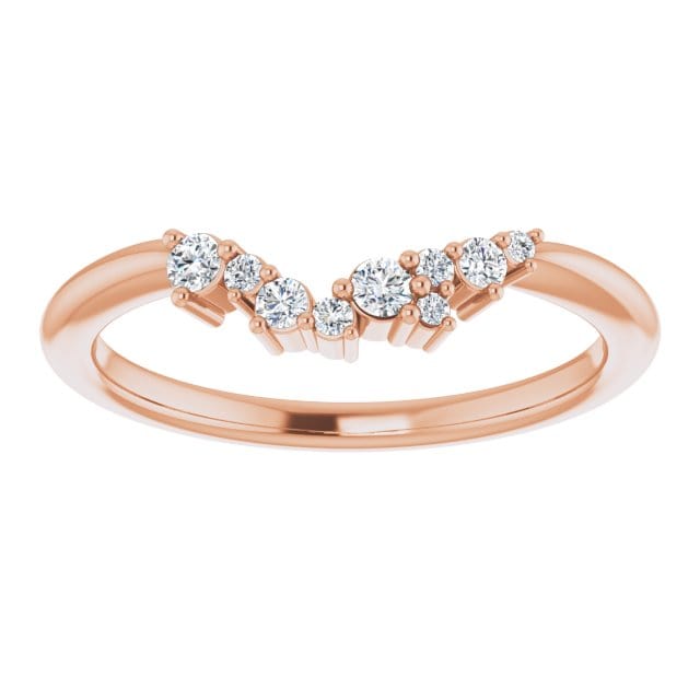 Lydia Band- Prong Set Accented Cluster Curved Wedding Ring Ring by Nodeform