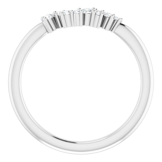 Lydia Band- Prong Set Accented Cluster Curved Wedding Ring Ring by Nodeform
