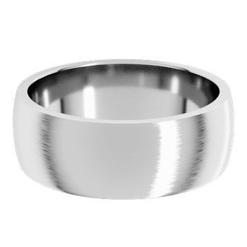 7mm wide satin finish domed wedding band