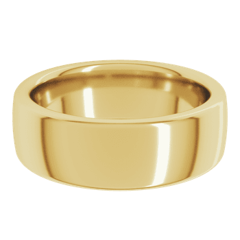 7mm Men's Comfort Fit Classic European Style Slightly Domed Gold Wedding Band