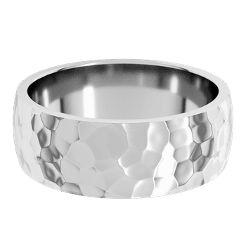 7mm wide hammered platinum wedding band