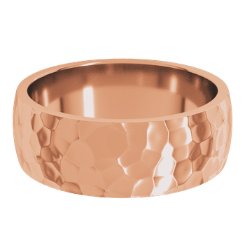 7mm wide hammered rose gold wedding band