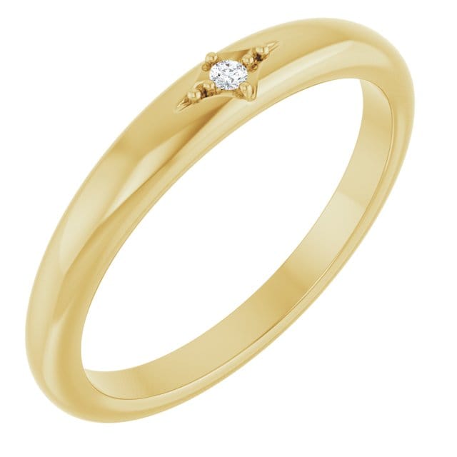 Beatrix Band- Accented Bead Set Diamond Anniversary Stacking Ring 10k Yellow Gold Ring Ready To Ship by Nodeform