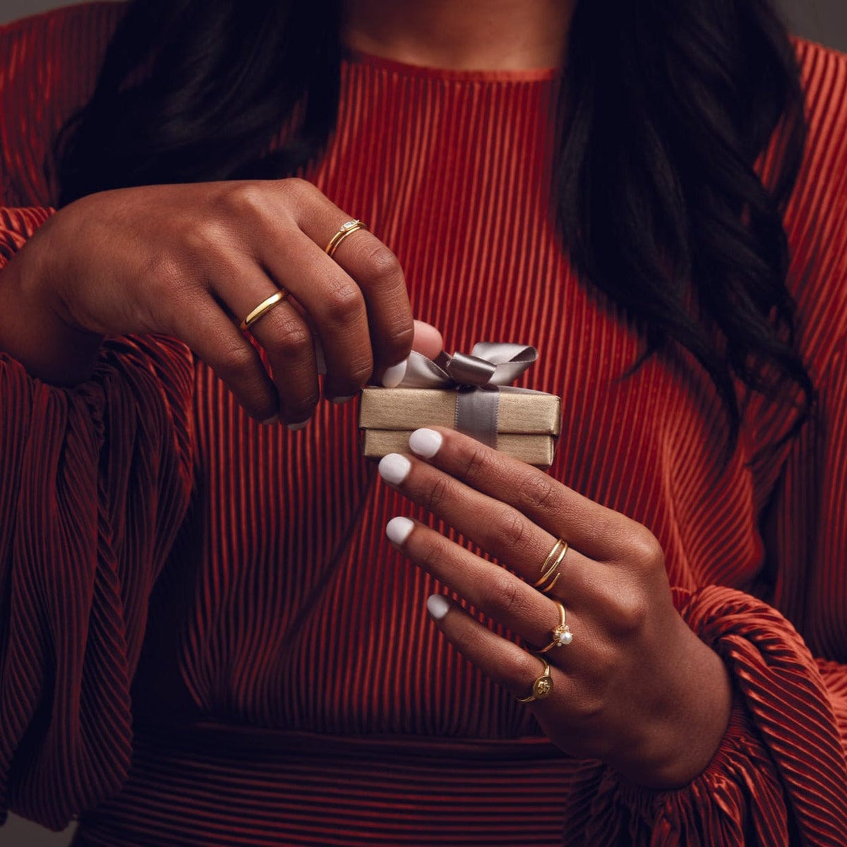 Accented Baguette Diamond Stacking Promise or Anniversary Ring Ring by Nodeform