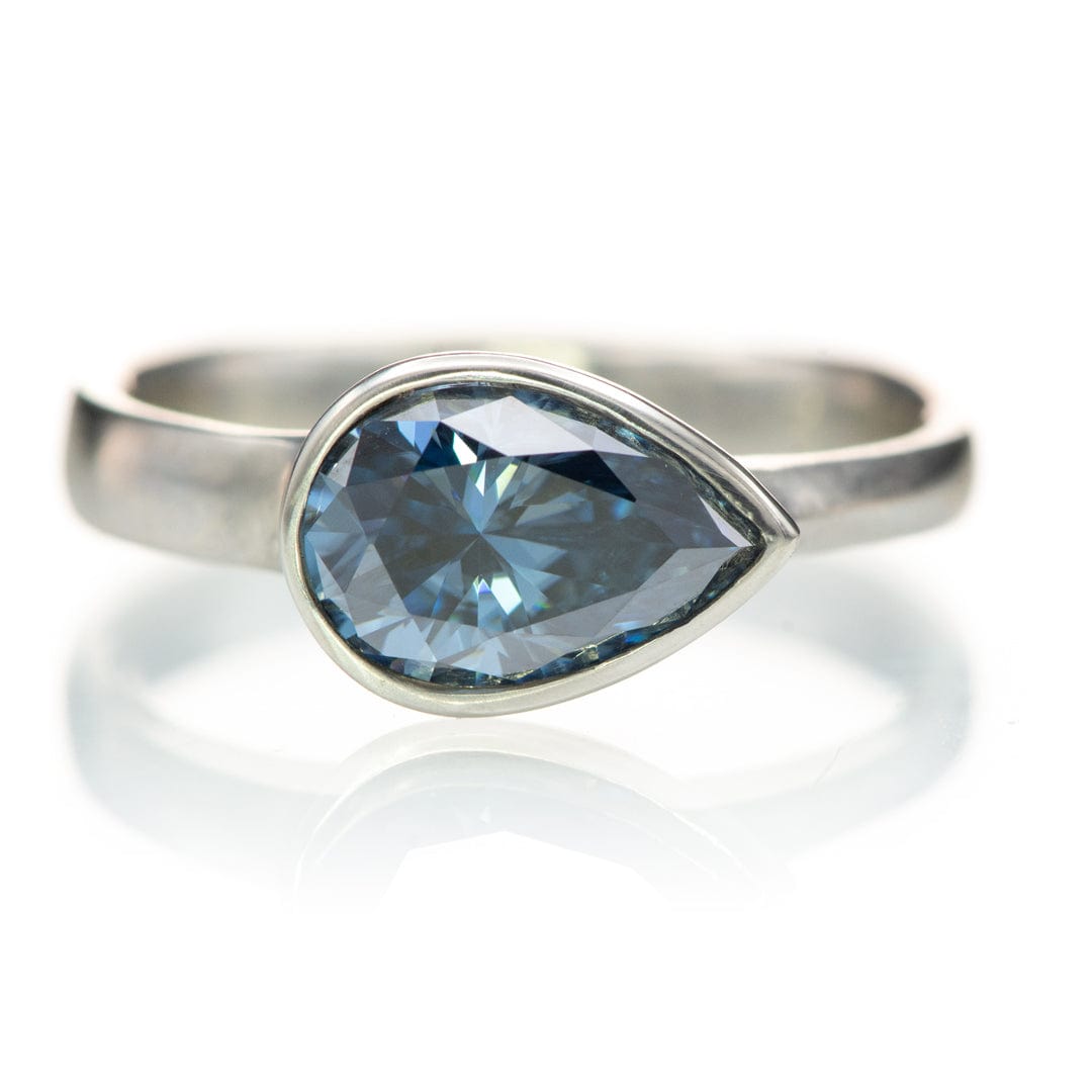 Pear Blue-Gray Moissanite Loose Stone Loose Gemstone by Nodeform