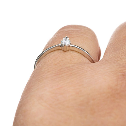 Accented Moissanite Sterling Silver Stacking Ring, ready to Ship Ring Ready To Ship by Nodeform
