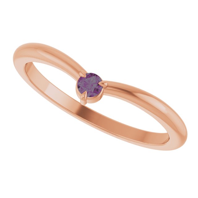 Alexandrite chevron curved shadow velma band in rose gold