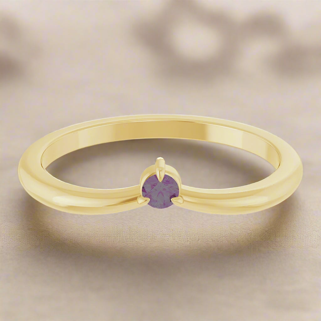 Alexandrite velma band in yellow gold