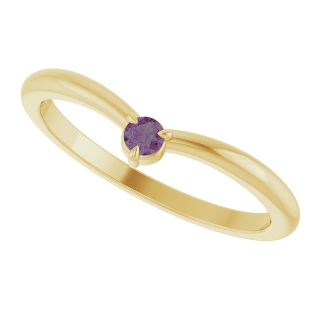 Alexandrite velma band in yellow gold