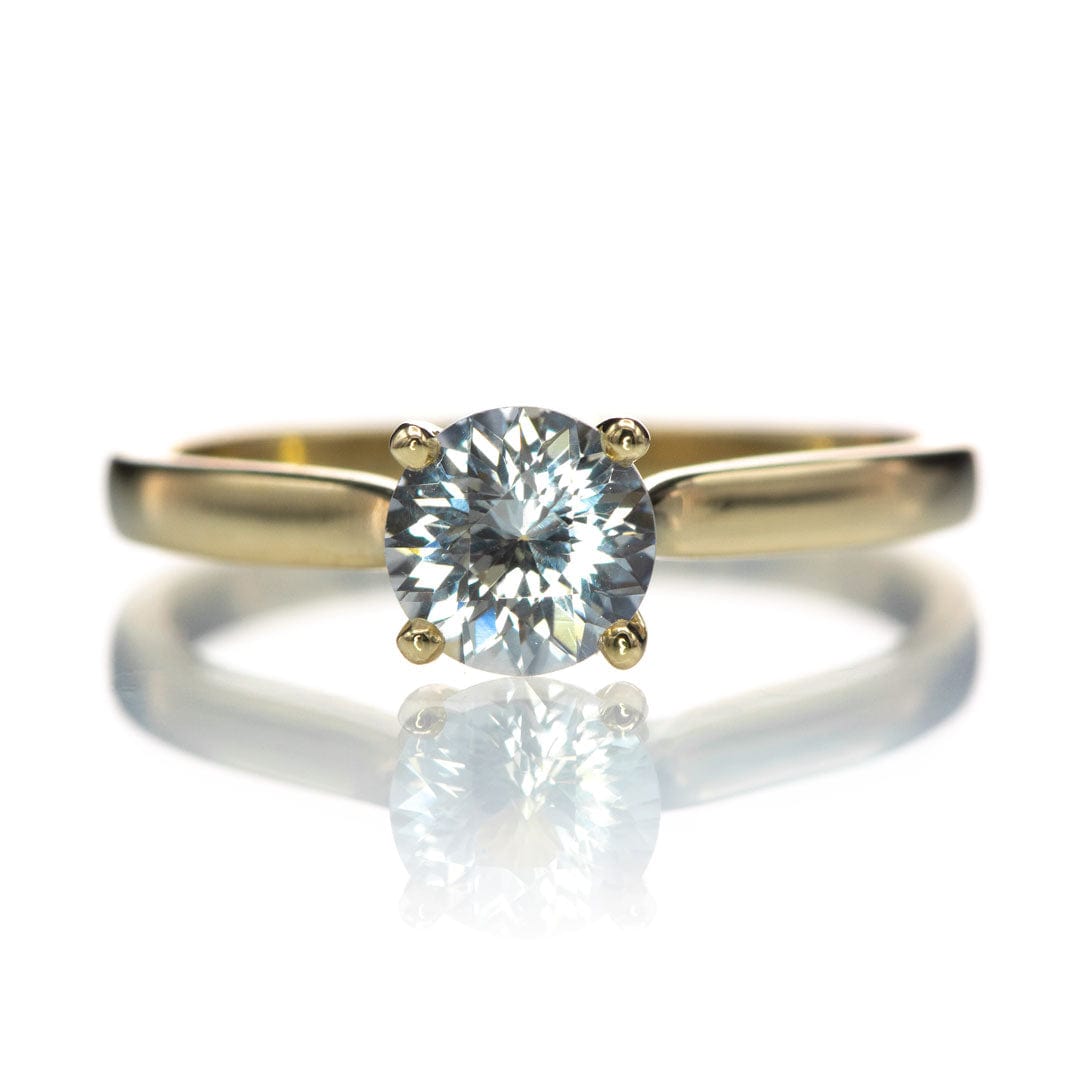 Amelia Ring- White Sapphire Prong Set Cathedral Style Solitaire Engagement Ring Ring by Nodeform