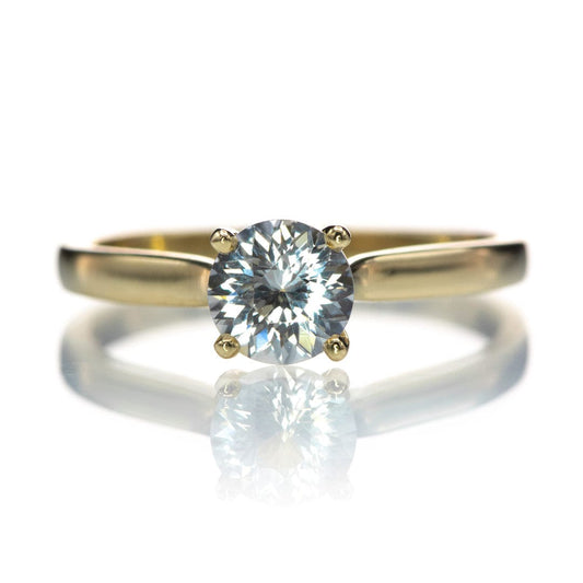 Amelia Ring- White Sapphire Prong Set Cathedral Style Solitaire Engagement Ring Ring by Nodeform