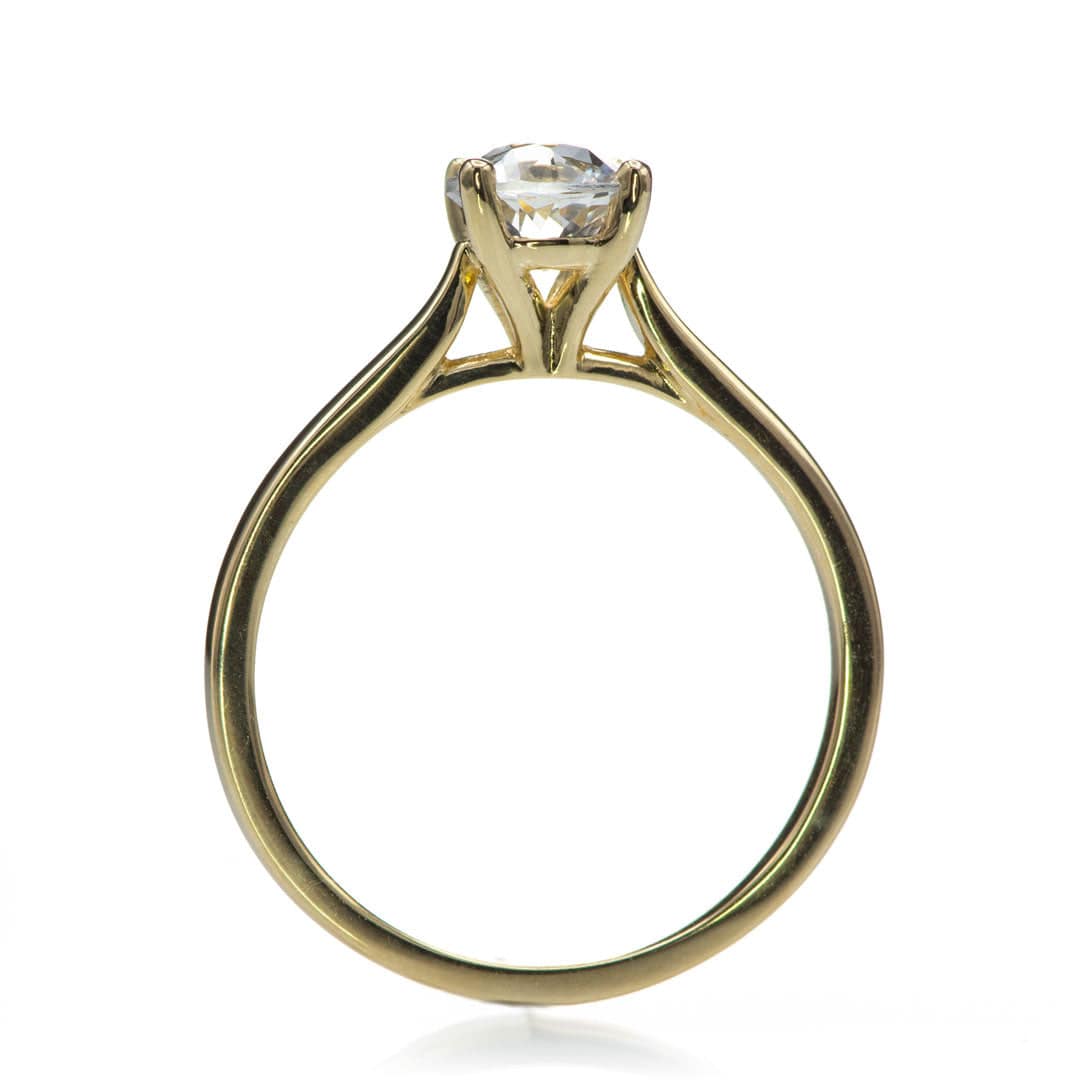 Amelia Ring- White Sapphire Prong Set Cathedral Style Solitaire Engagement Ring Ring by Nodeform