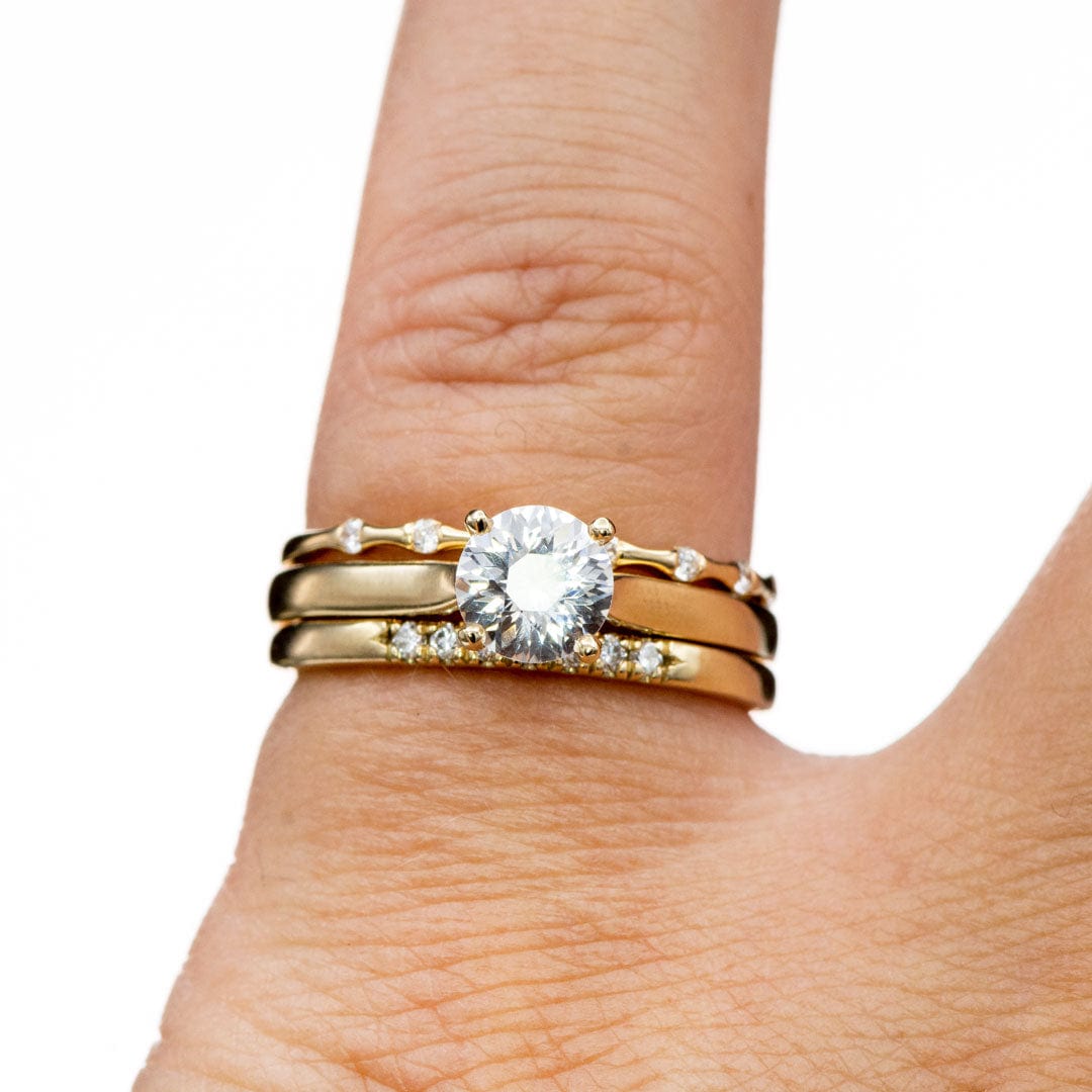 Amelia Ring- White Sapphire Prong Set Cathedral Style Solitaire Engagement Ring Ring by Nodeform
