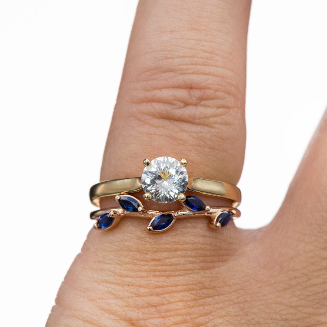 Amelia Ring- White Sapphire Prong Set Cathedral Style Solitaire Engagement Ring Ring by Nodeform