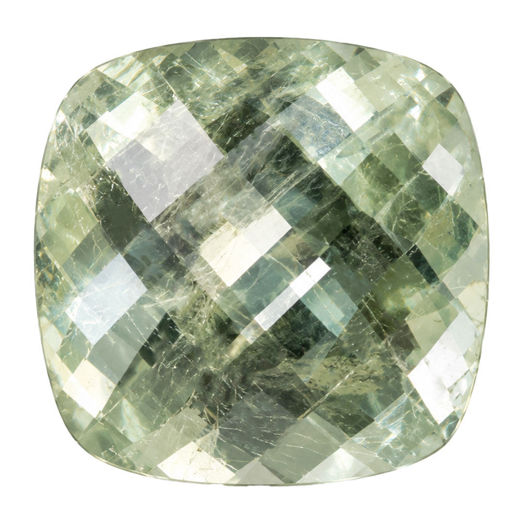 Cushion Cut Checkerboard Green 6mm/1.26ct Malawi Sapphire Loose Gemstone